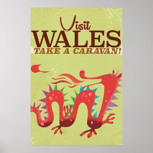 Wales Caravan Vacation Vintage Poster (Vorne)