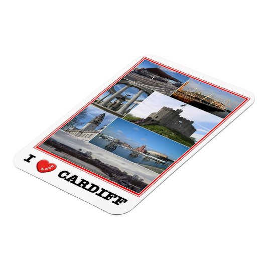 Wales - Cardiff - I Liebe - Magnet (Linke Seite)