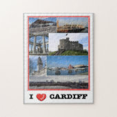 Wales - Cardiff - I Liebe - Puzzle (Vertikal)