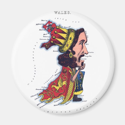 Wales Caricature Map Magnet (Vorne)