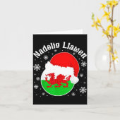 Wales Christmas Welsh Christmas Greeting Nadolig L Karte (Gelbe Blume)