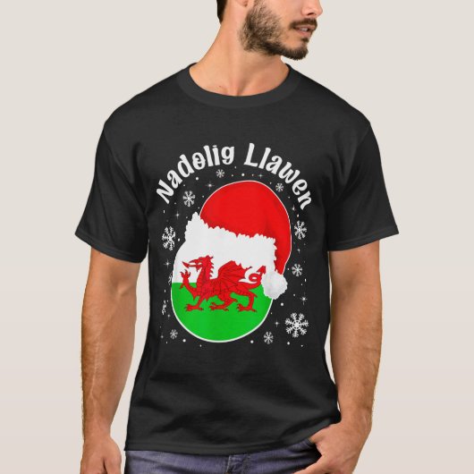 Wales Christmas Welsh Christmas Greeting Nadolig L T-Shirt (Vorderseite)