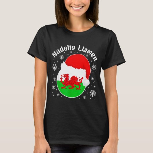 Wales Christmas Welsh Christmas Greeting Nadolig L T-Shirt (Vorderseite)