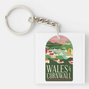 Wales Cornwall Vintage Magnet Schlüsselanhänger