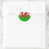 Wales Country Dragon Fahne welch britisch Runder Aufkleber (Tasche)