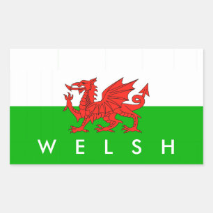 Wales Country Flag Britisch Nation Welsh Symbol Rechteckiger Aufkleber