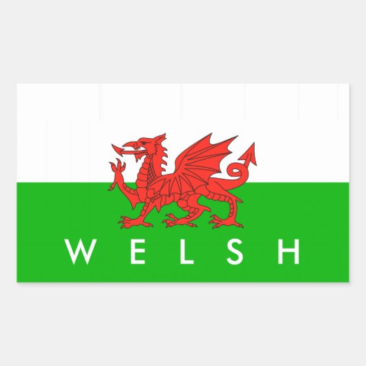 Wales Country Flag Britisch Nation Welsh Symbol Rechteckiger Aufkleber (Vorderseite)