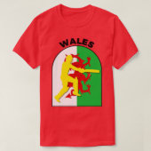 Wales Cricket Batsman Wales Flag T-Shirt (Design vorne)