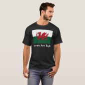 Wales - Cymru morgens Byth Flagge T-Shirt (Vorne ganz)