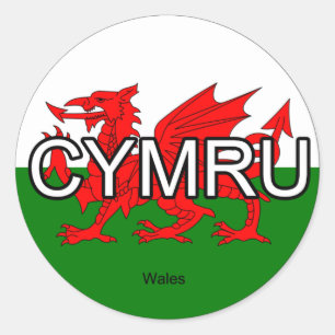 Wales CYMRU Vereinigtes Königreich Runder Aufkleber