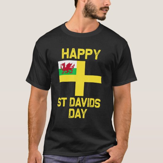 Wales 'Cymru' Welsh flag St. Davids Day Dewi Hapus T-Shirt (Vorderseite)