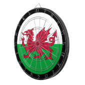 Wales Dartboard & Welsh Flag Darts / Spielbrett Dartscheibe (Vorderseite rechts)