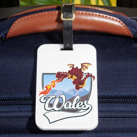 Wales-Drache-Logo  Gepäckanhänger (Vorderseite Insitu 2)