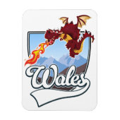 Wales-Drache-Logo Magnet (Vertikal)