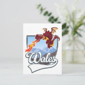 Wales Dragon Logo Feiertagspostkarte (Stehend Vorderseite)