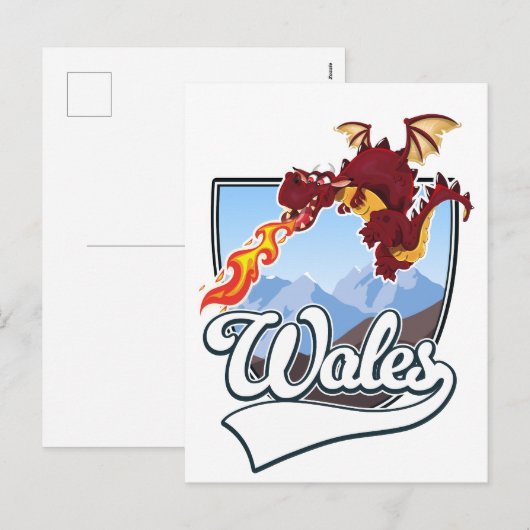 Wales Dragon Logo Feiertagspostkarte (Vorne/Hinten)
