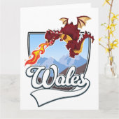 Wales Dragon Logo Karte (Gelbe Blume)