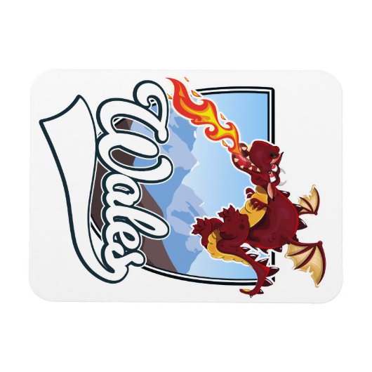 Wales Dragon Logo Magnet (Horizontal)