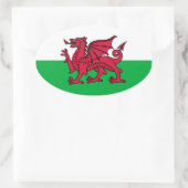 Wales Dragon Ovaler Aufkleber (Tasche)