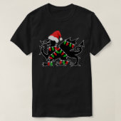 Wales Dragon Santa Christmas Tree Lights Welsh Xma T-Shirt (Design vorne)