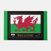 Wales Emblem, walisische Flag matten Cymru /sport Fußmatte (Vorderseite)