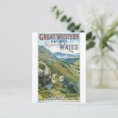 Wales England Eisenbahn Vintage Reise Postkarte (Stehend Vorderseite)