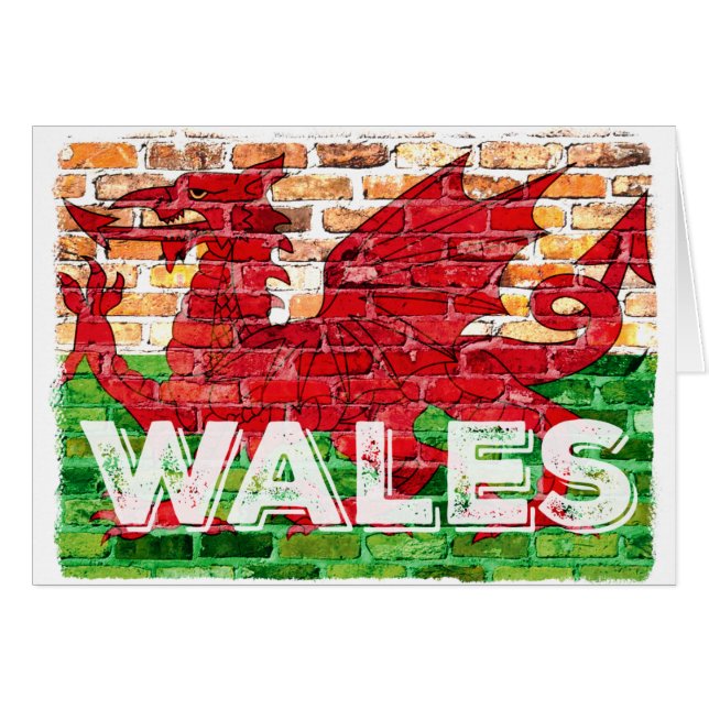 Wales Flag auf Brick (Vorderseite (Horizontal))