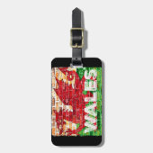 Wales Flag auf Brick Gepäckanhänger (Vorderseite vertikal)