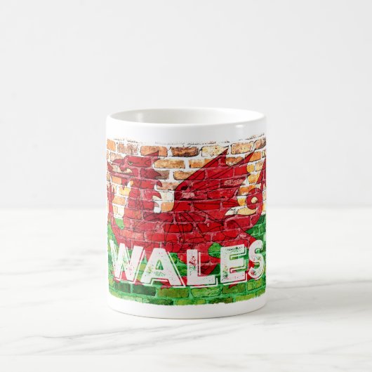 Wales Flag auf Brick Kaffeetasse (Mittel)