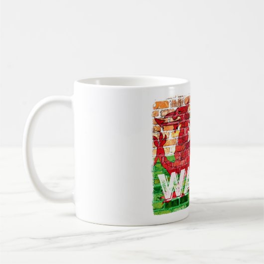 Wales Flag auf Brick Kaffeetasse (Links)