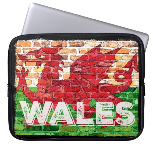 Wales Flag auf Brick Laptopschutzhülle (Vorderseite)