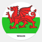 Wales Flag / Celtic Dragon Runder Aufkleber (Vorderseite)