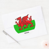 Wales Flag / Celtic Dragon Runder Aufkleber (Umschlag)