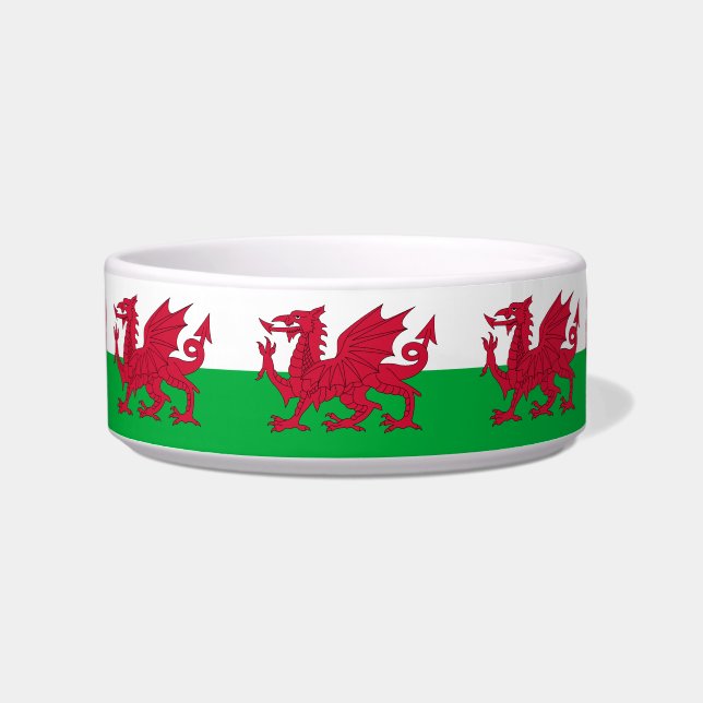 Wales flag Ceramic Pet Bowl Napf (Vorderseite)