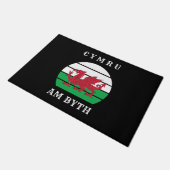 Wales Flag Cymru am Byth Stolz sein walisisch Fußmatte (Schrägansicht)