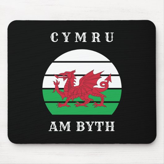 Wales Flag Cymru am Byth Stolz sein walisisch Mousepad (Vorne)