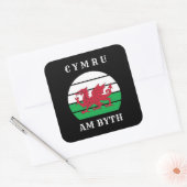 Wales Flag Cymru am Byth Stolz sein walisisch Quadratischer Aufkleber (Umschlag)