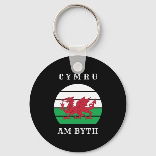 Wales Flag Cymru am Byth Stolz sein walisisch Schlüsselanhänger (Vorderseite)