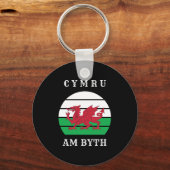 Wales Flag Cymru am Byth Stolz sein walisisch Schlüsselanhänger (Vorderseite)