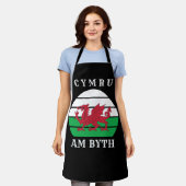 Wales Flag Cymru am Byth Stolz sein walisisch Schürze (Getragen)