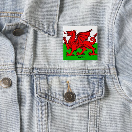 WALES FLAG /DRAGON BUTTON (Beispiel)