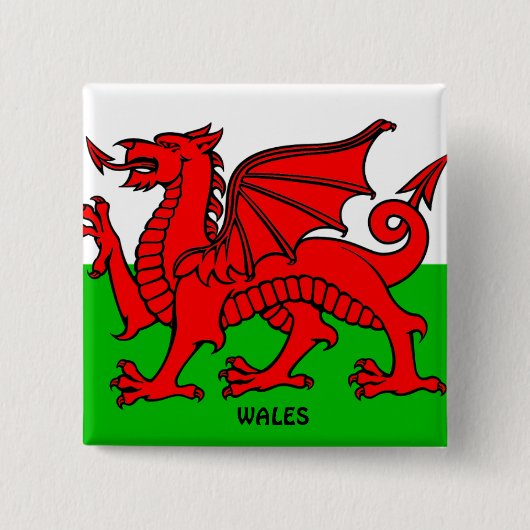 WALES FLAG /DRAGON BUTTON (Vorderseite)