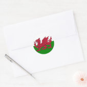 Wales Flag Heart Runder Aufkleber (Umschlag)