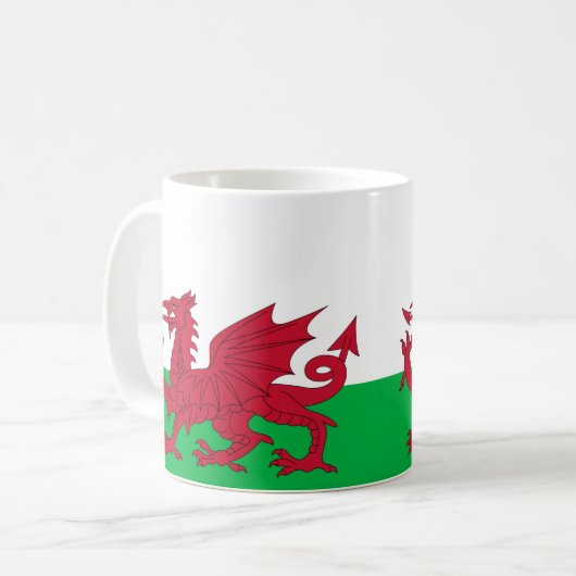 Wales Flag Keramik Tasse (Vorderseite Links)