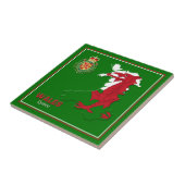 Wales Flag Map & Royal Abzeichen Fliese (Seite)