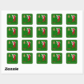 Wales Flag Map & Royal Abzeichen Quadratischer Aufkleber (Blatt)