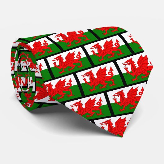 WALES Flag Monogram Krawatte (Gerollt)