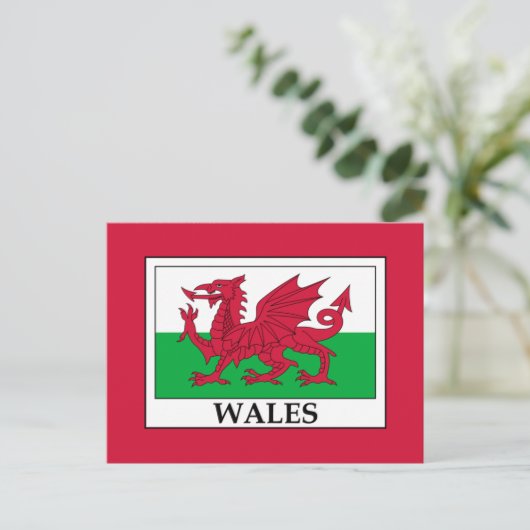 Wales Flag Postcard Postkarte (Stehend Vorderseite)