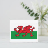 Wales Flag Postcard Postkarte (Stehend Vorderseite)