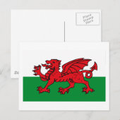 Wales Flag Postcard Postkarte (Vorne/Hinten)